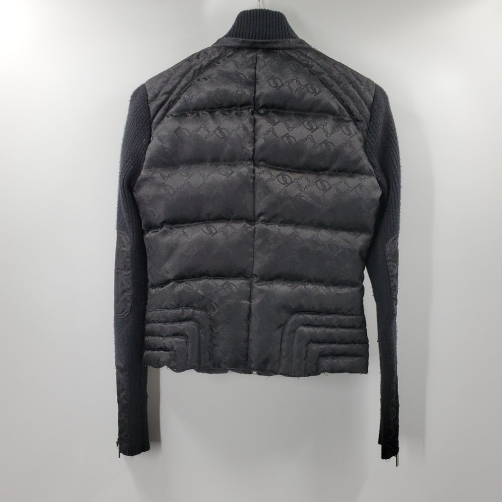 Bebe Black Bomber Puffer Ski Jacket Sweater Sleeve Y2K - Picture 3 of 6